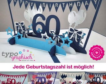 Pop-up Card zum Geburtstag, personalisiert