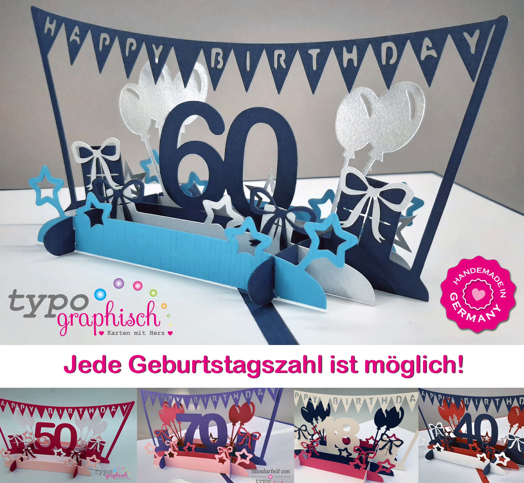 Grußkarte°° Happy Birthday - lass Dich feiern! mit Erdmännchen - Ho, 2,99  €