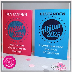 Personalisierte und handgefertigte Glückwunschkarten zum bestandenen Abitur 2025 - Motiv Punkt
