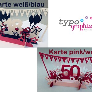 Pop-up Card zum Geburtstag, personalisiert Bild 2