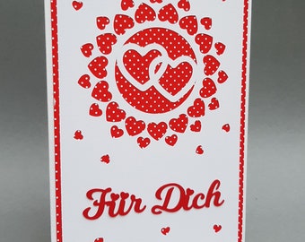 Plotter bestand, Valentijnsdag kaart, hart met variaties op kaart & belettering