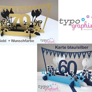 Pop-up Card zum Geburtstag, personalisiert Bild 6