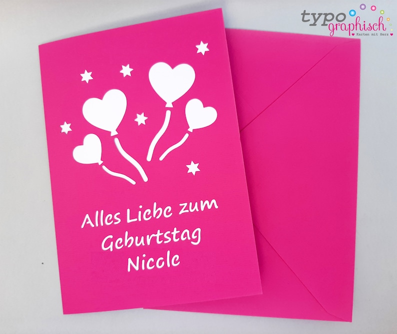 Pop-up Card zum Geburtstag, personalisiert Bild 8