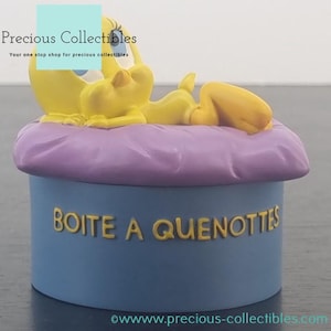 ¡Extremadamente raro! Caja de dientes vintage de Tweety Bird. Guarda tus secretos con Tweety Bird. Avenida de las estrellas. Coleccionable de Looney Tunes