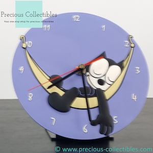 Extrêmement rare ! Horloge vintage Felix le chat. Magnifique objet de collection, par Démons et Merveilles.