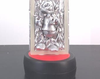 Extremely rare! Vintage Donald Duck in Carbonite statue. Donald Duck as Han Solo Carbonite. A Star Wars collectible.