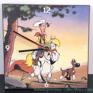 Extremely rare! Vintage Lucky Luke Clock. A Lucky Luke collectible. Dates back to 1997.