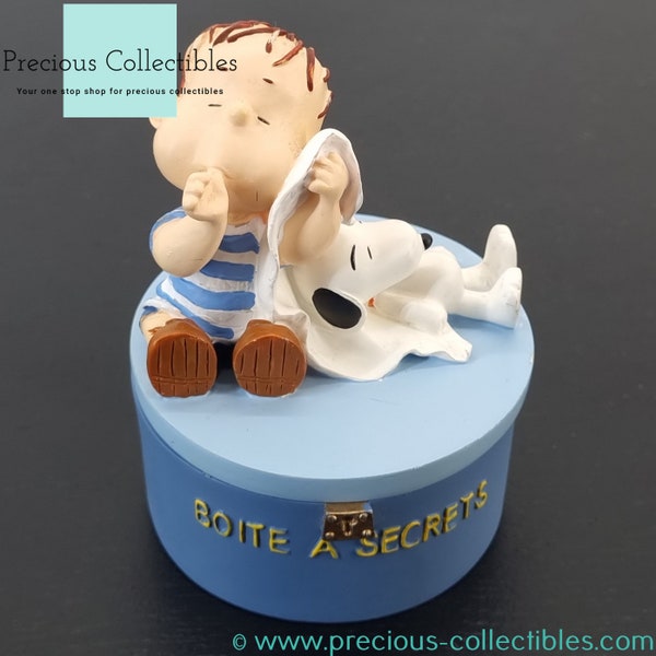 Extrêmement rare! boîte à secrets vintage Snoopy et Linus. Collection Peanuts Worldwide. Tropico Diffusion, allée des stars