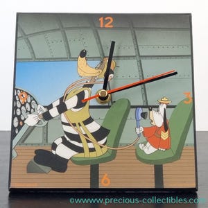 Bardzo rzadki! Vintage Wolf and Droopy Clock. Przedmiot kolekcjonerski. Turner Entertainment. Warner Bros. Demons Merveilles. Tex Avery.