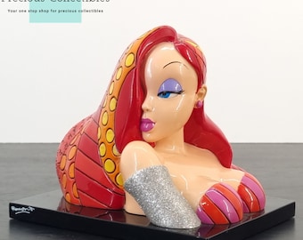 Äußerst Selten! Vintage Jessica Rabbit Statue. Entworfen von Romero Britto.  Seltene Wer hat Roger Rabbit Sammelfigur gerahmt.