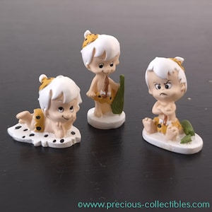 Äußerst rar! Vintage Bamm-Bamm Rubble Sammelfiguren Set. Komplettes Set. Die FLintstones Sammlerstücke.