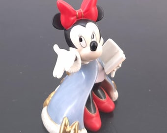 Extremely rare! Minnie Mouse porcelain sculpture by Stefan Lindahl. Walt Disney Christmas Figurine.