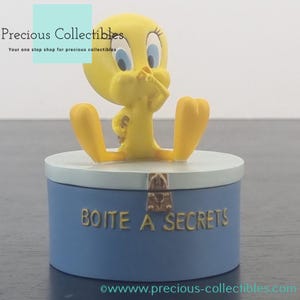 ¡Extremadamente raro! Caja secreta vintage de Tweety Bird. Guarda tus secretos con Tweety Bird. Avenida de las estrellas. Coleccionable de Looney Tunes