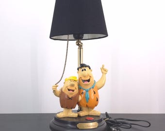 Extremely rare! Vintage Flintstones lamp. Fred Flintstones with Barney Rubbles, best friends.