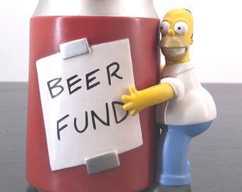 Extremely rare! Vintage Homer Simpson money box. Beer Fund money box. The Simpsons collectible. Buy now. Free global shipping.