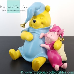 Extremamente raro! Estátua colecionável do Ursinho Pooh com Leitão vintage. Produzido na década de 1990. Disneyana colecionável. Walt Disney