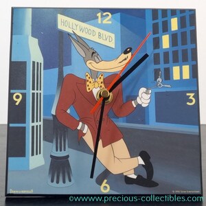 Niezwykle rzadki! Zegar Vintage Wolf Tex Avery. Przedmiot kolekcjonerski. Turner Entertainment. Warner Bros. Demons Merveilles. Tex Avery.