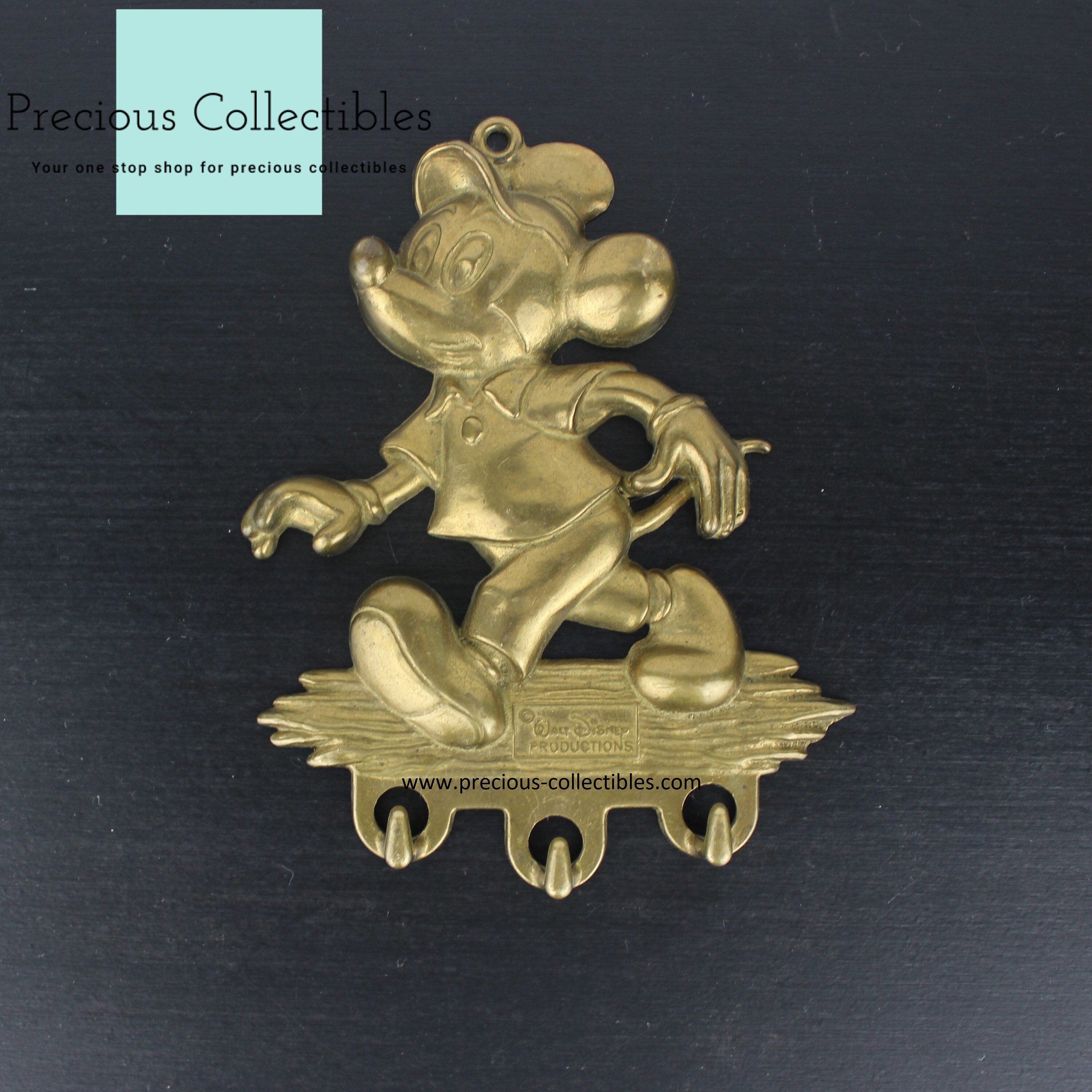 Mickey Mouse. Solid brass key holder from the 60's. Walt Etsy