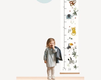 Safari animal height chart, kids growth chart, jungle nursery decor, 1st birthday gift, baby shower, Christmas gift for boys and girls