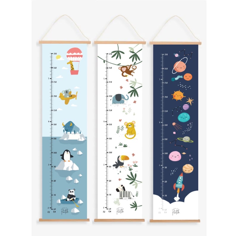 Safari Animal Height Chart Kids Growth Chart Jungle Nursery Etsy