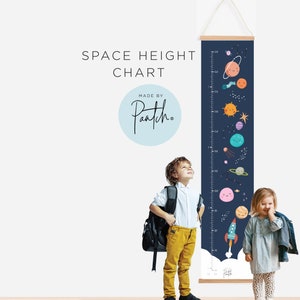 Kinder ingelijste hoogtegrafiek, Space Kids groeimeter, kinderkamer decor, 1e verjaardagscadeau, groeimaatregel, kerstcadeau voor jongens en meisjes
