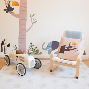 COOL Pillows, Fun Cute Nursery Unique Bird 18x18 Fundas de almohada, Kids Home Pastel Pillows Cushion Cover, Baby Nursery Decor,45x45cm Square