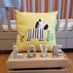 Zebra Kids Pillow: Safari Nursery Decor, Animal Cushion Cover