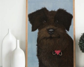 Custom Pet Portrait Painting Acrylic On Canvas, Painted in the UK. Original Personalised Artwork Gift from Photo