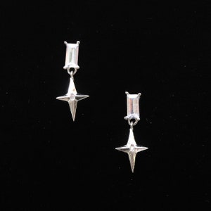 Twinkle Drop Dangle Stud Earrings Layering Earrings Everyday Earring Layering Earring Cartilage Hoops Lobe Body Jewelry Body Piercing