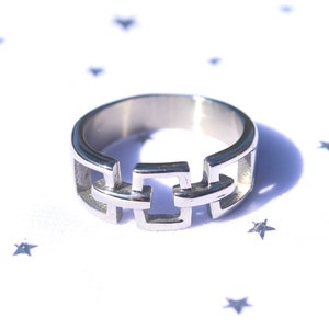 Edelstahlring mit eingelasener Kette Größe 18-23 Edelstahlring mit eingelasener Kette Größe 18-23