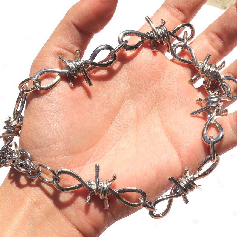 Barbed Wire Choker Chain Necklace Etsy