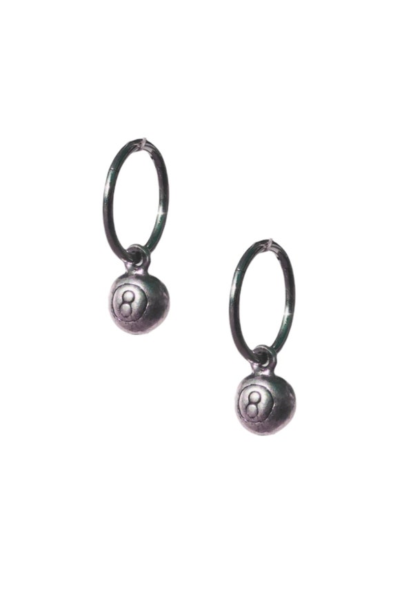 Baby 8 Ball Hoops Sterling Silver Charms Stainless Steel Segment 