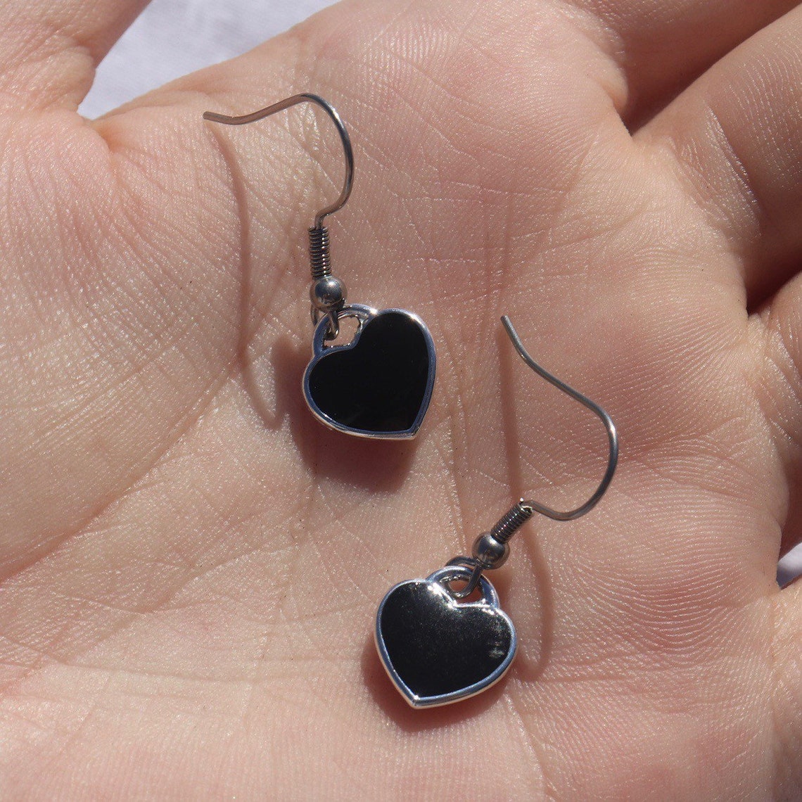 Colorful Heart Earrings Layering Earrings Everyday Earring Etsy