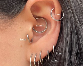Set di 6 paia di orecchini a cerchio da donna, placcati in oro