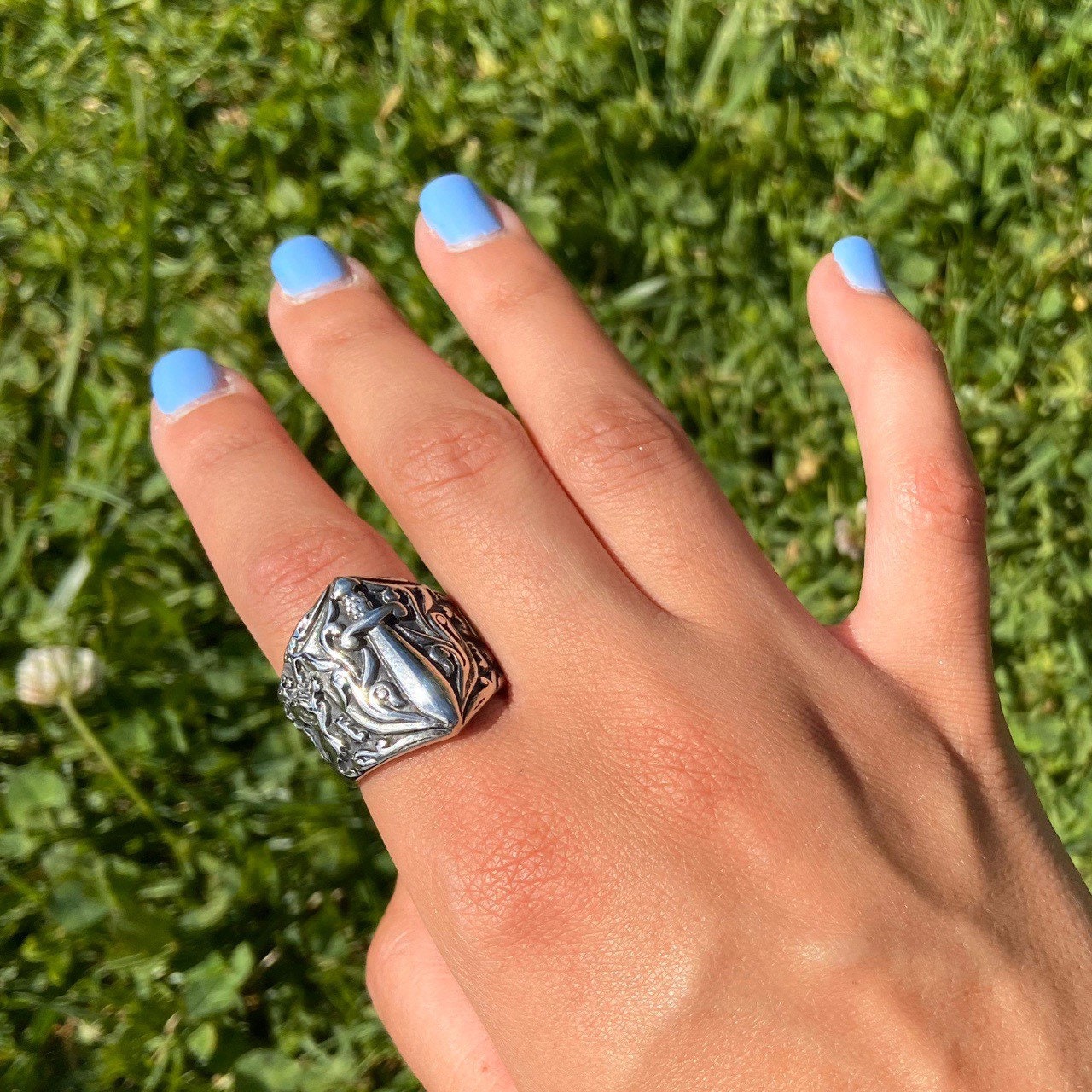 Knife Life Ring Blade Ring Thick Statement Ring Heavy Weight Etsy