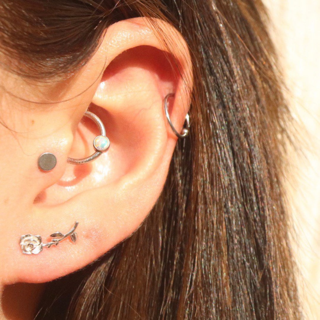 Simple Rose Stud Earrings Flower Earring Simple Wrap Around Rose Studs