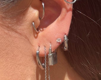 6 Paia Orecchini A Cerchio In Oro 14K - Ipoallergenici, Per