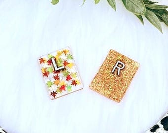 Fall Leaves X-Ray Markers: Glitter Autumn Radiology GiftWith Initials, Adhesive Included