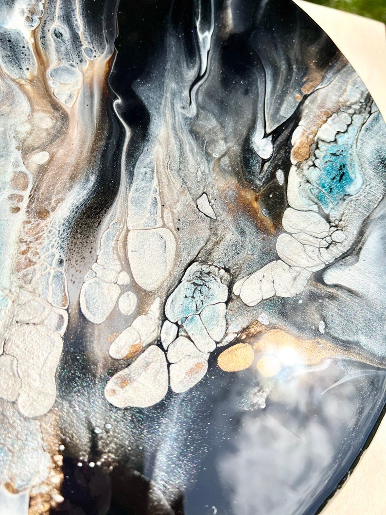 Marble Side Table Epoxy Resin Round Coffee Table Marble - Etsy