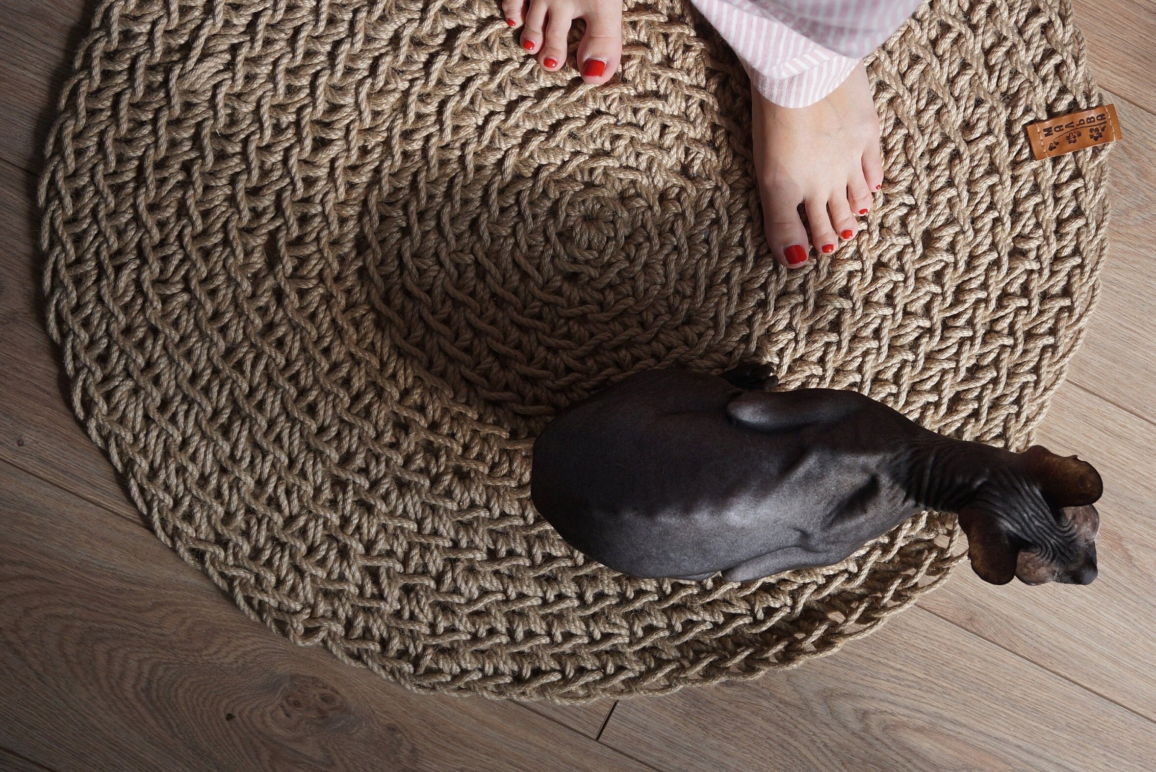 Rug from jute Ecofriendly rug for home Natural bathroom Etsy