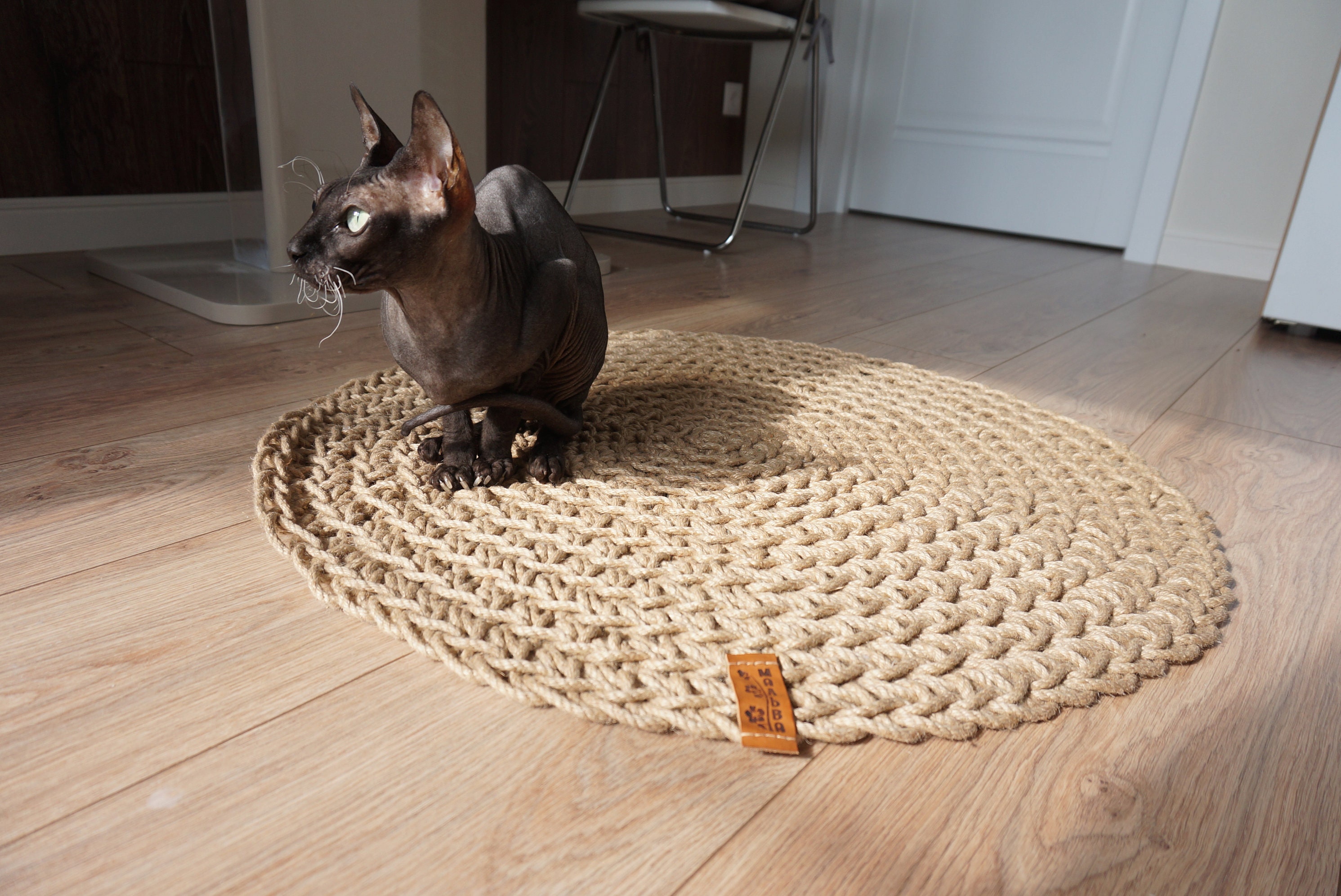 Rug from jute Ecofriendly rug for home Natural bathroom Etsy