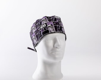 Surgical Cap Star Wars Purple Squares Fantasy &amp; Pattern