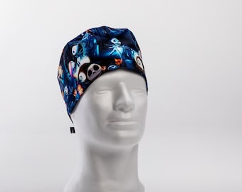Surgical Cap Night Before Christmas Blue Night Fantasy &amp; Pattern