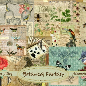 Scrapbooking digital botanical images kit
