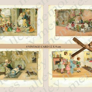 Vintage cards, Digital Collage, Old journaling