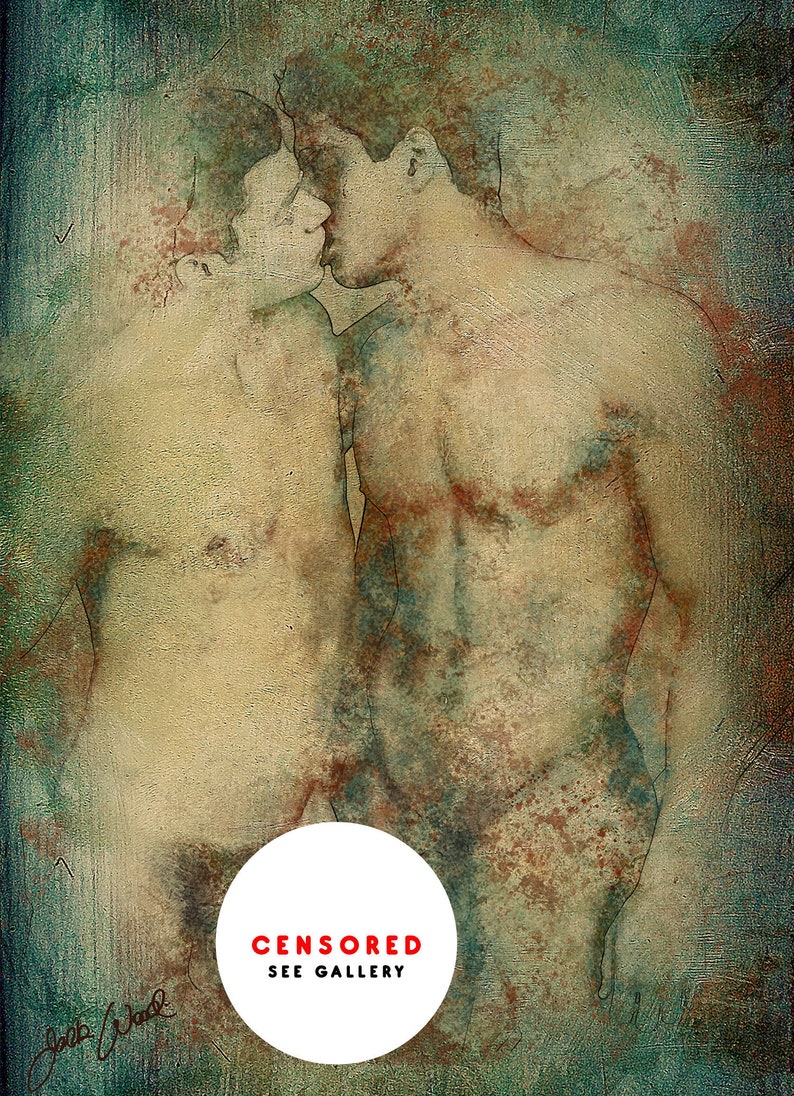Kiss  Erotic Gay Male Nude Art image 1
