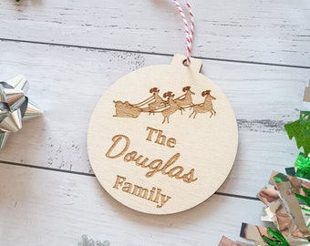 Family Christmas Tree Ornament Personalised Bauble Christmas Decoration gift