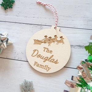 Family Christmas Tree Ornament Personalised Bauble Christmas Decoration gift