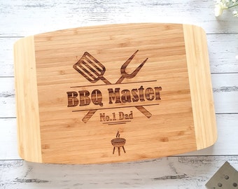Personalised Chopping Board BBQ King Best Dad Grillmaster Father&#39;s Day Gift for Him