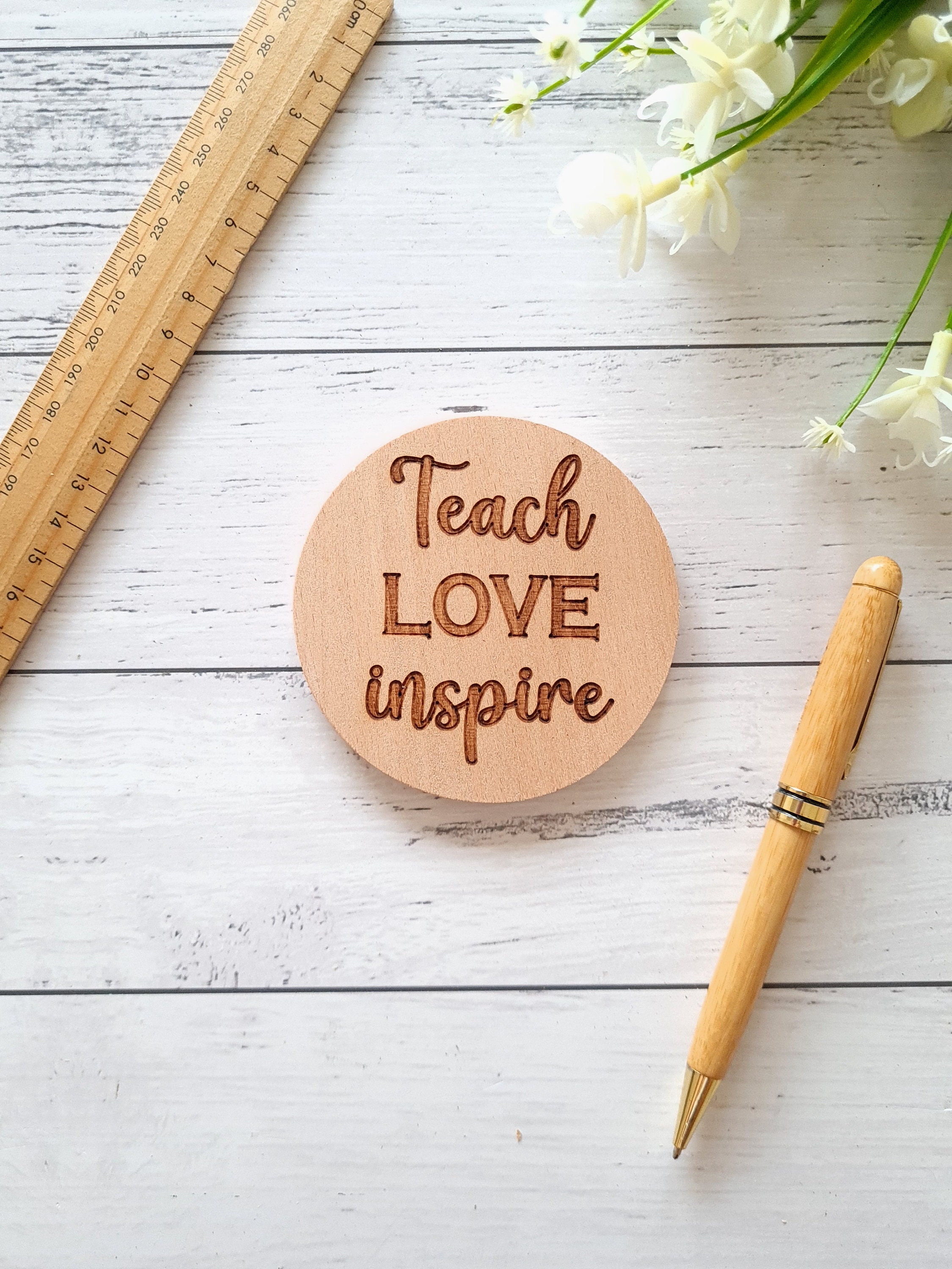 Teacher Appreciation Gift Drink Coaster Personalised Engraved Wooden ...